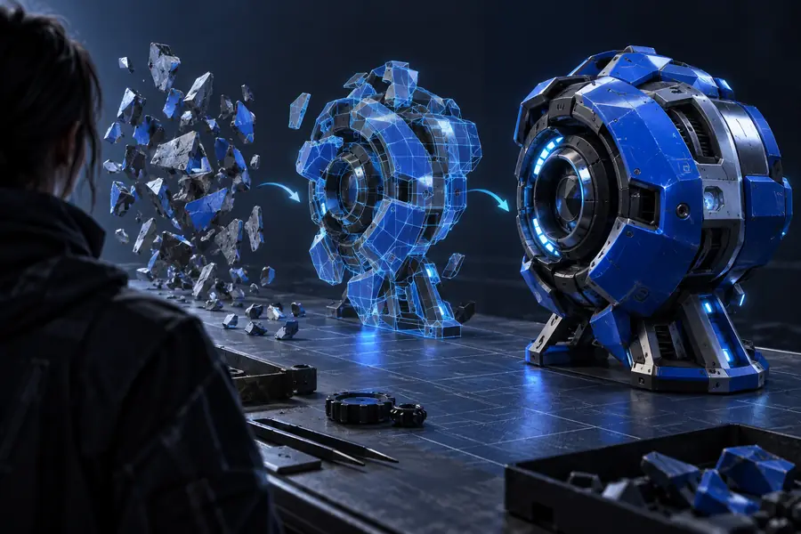 Concepto de modelo 3D terminado y listo para revisión