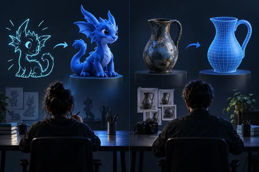 Refined AI-assisted 3D model ready for further creative work