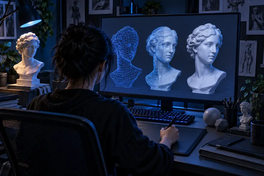 Ein fertiges 3D-Modell, das durch einen Blender-Lernworkflow erstellt wurde