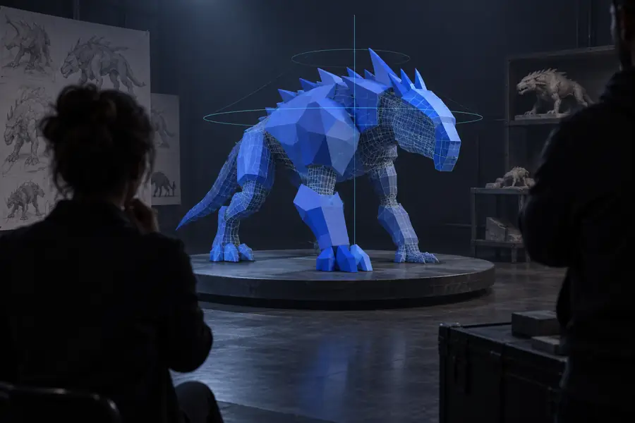 Early AI-generated 3D concept awaiting review