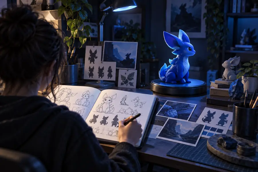 Référence artistique 3D claire