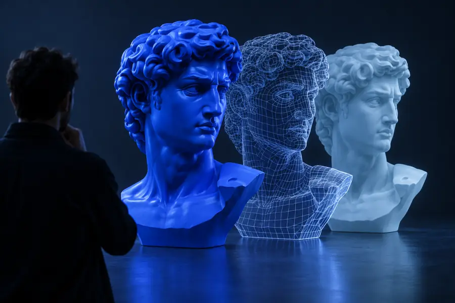 Structured 3D model examples shown from multiple angles